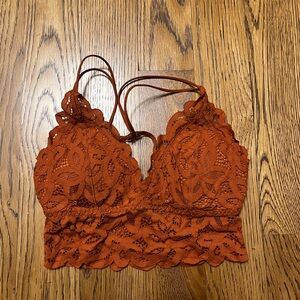 Free People Rust Lace Bralette